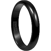 CROWNAL 2mm/4mm/6mm/8mm Black Ceramic Wedding Band Ring Men Women Couple Plain Dome High Polished Comfort Fit Size 3.5 To 16
