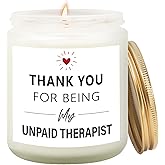 Goiicoln Thank You Gifts for Best Friend, Thank You for Being My Unpaid Therapist Candle, Funny Friendship Gift for Women Coworker, Boss Appreciation Gift for Therapist Teacher Nurse Mom