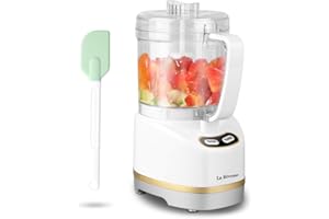 La Reveuse Electric Mini Food Processor with 200 Watts,2-Cup Prep Bowl for Mincing,Chopping,Grinding,Blending,Pureeing,Metall