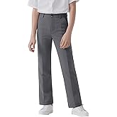 NUMYEAN Boys Dress Pants School Uniform Golf Pants for Boys Adjustable Waist Twill Chino Pant Size 7-14Years