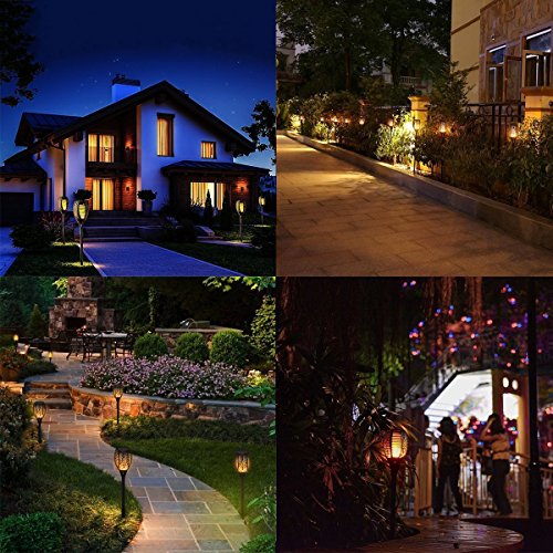 AVEKI 96 LED Solar Flame Torch Light, Solar Lights Dancing Flame Outdoor Waterproof Wireless Flickering Torches Lantern for Garden Patio Driveway Pathway (2 Pack) (2) - Thumbnail 6