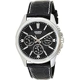 Casio MTP-1375L-1 Men's Analogue Quartz Watch with Leather Strap, Black, 35, Dress