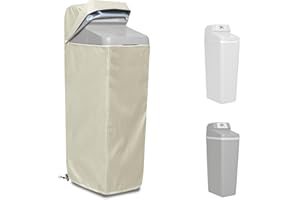 YANGSHILEI Water Softener Cover for WHES30E/WHES40E Grain Softener, Openable top Easy to use Removal-free installation for UV Dust protection of Water Softener Housings Outdoor or indoor (Beige)