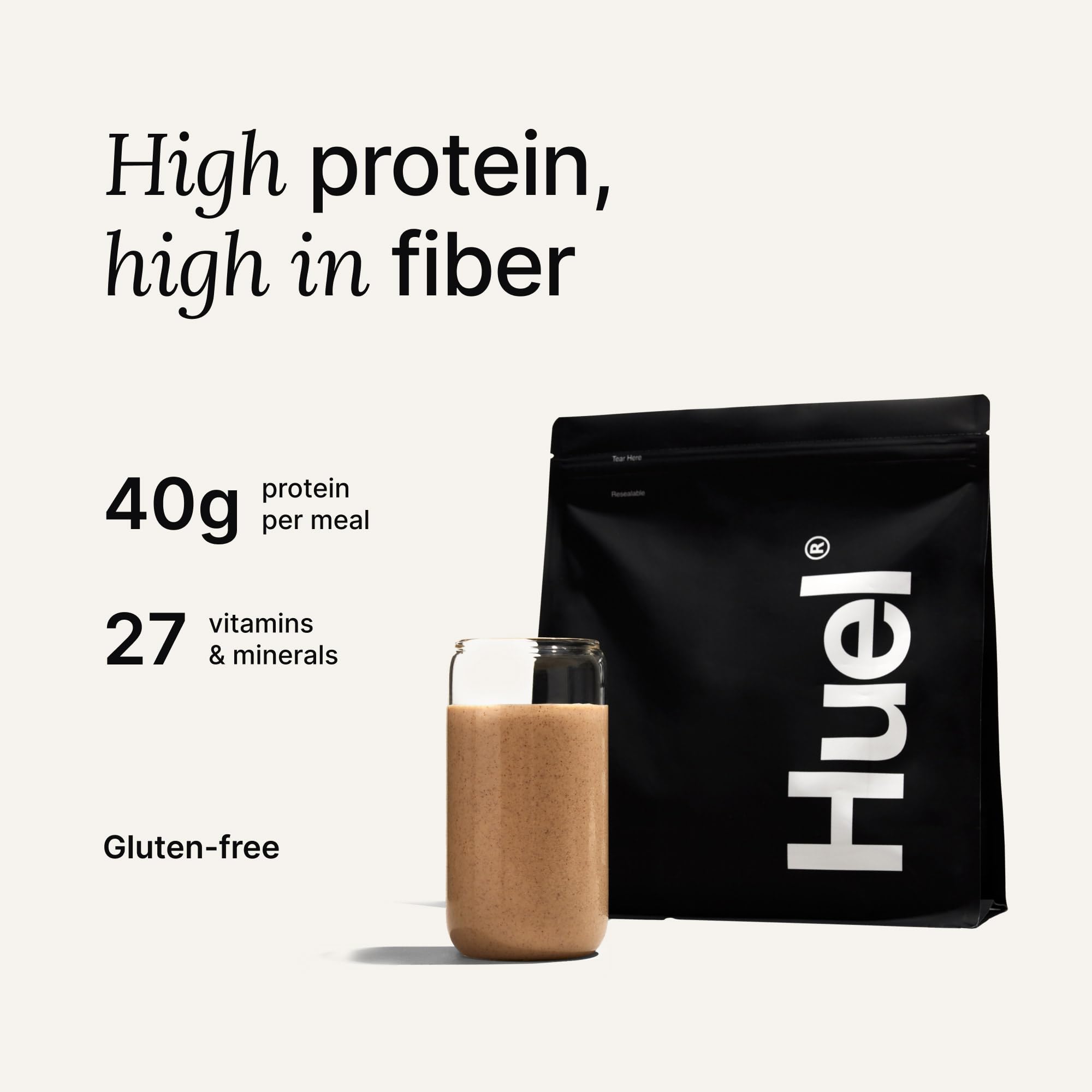 Huel Black Edition | Chocolate 40g Vegan Protein Powder | Nutritionally Complete Meal | 27 Vitamins and Minerals, Gluten Free | 17 Servings