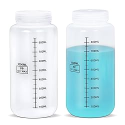 UMETASS 34oz/1000ml Wide Mouth Plastic Bottles with