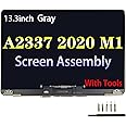 Areiliya Screen Replacement for MacBook Air 13.3" A2337 2020 Year EMC 3598 Retina Full LCD Display Assembly 2560x1600 (Gray)