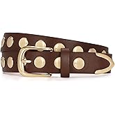 JASGOOD Women Fashion Leather Belt Punk Studded Belt for Jeans Pants Dresses