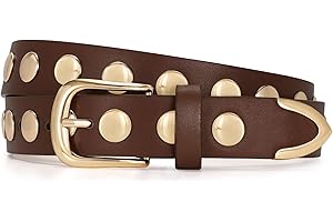 JASGOOD Women Fashion Leather Belt Punk Studded Belt for Jeans Pants Dresses