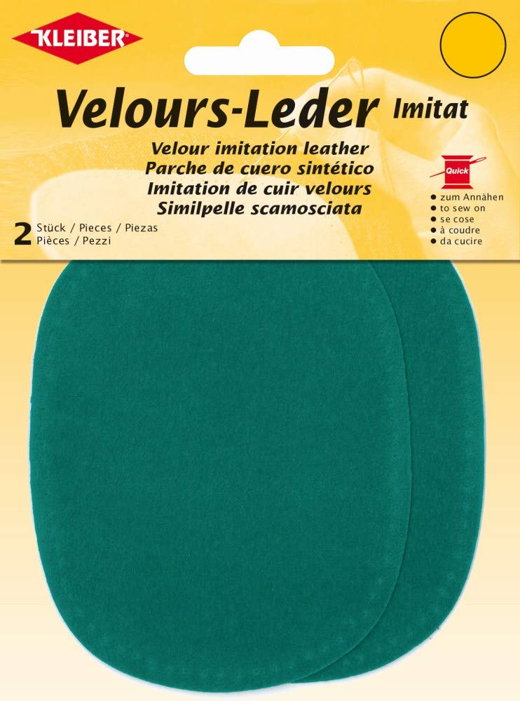 Kleiber 12.5 x 10 cm Imitation Suede Leather Sew on Knee/ Elbow Patches Oval, Turquoise