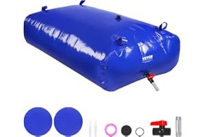 VEVOR 540L/142.7 Gallon Water Storage Bladder, RV Water Tank, 1000D Blue PVC Collapsible Water Storage Containers, Large Capacity Soft Water Bag, Portable Water Bladder, Garden Irrigation,Camping