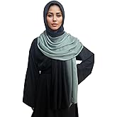MiaoChoice Gradient Dual Color Scarf,Elegant Ombre Headwraps Hijab, Modal Cotton Feel Lightweight Sunscreen Shawls for Women