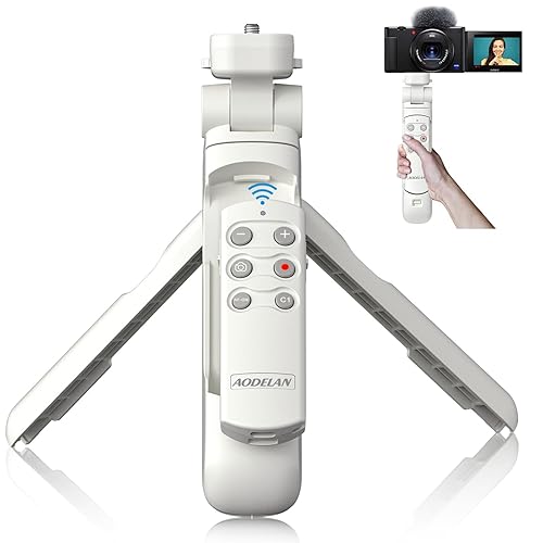 Wireless Camera Remote Control Shooting Grip and Tripod (White) with Remote  Shutter Release Replaces GP-VPT2BT for Sony ZV-1, A7 III, A6400, A7C,