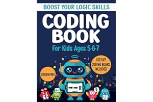 Coding Book for Kids ages 5-6-7: STEM Coding Activity Book for 5-7 year old Boys and Girls