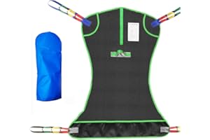 EZ Assistive Lift Sling for Transferring,Positioning,Lifting,Showering - Lifting Sling, Compatible with Most Lifters,with 1pc Easy Slide Glove, Black, Large