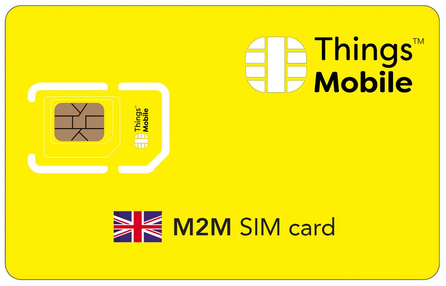 M2M SIM Card UNITED KINGDOM - Things Mobile - global coverage, multi-operator GSM/2G/3G/4G network, no fixed costs. €10 of credit included