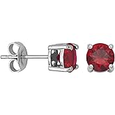Amazon Essentials Sterling Silver Round Birthstone Stud Earrings