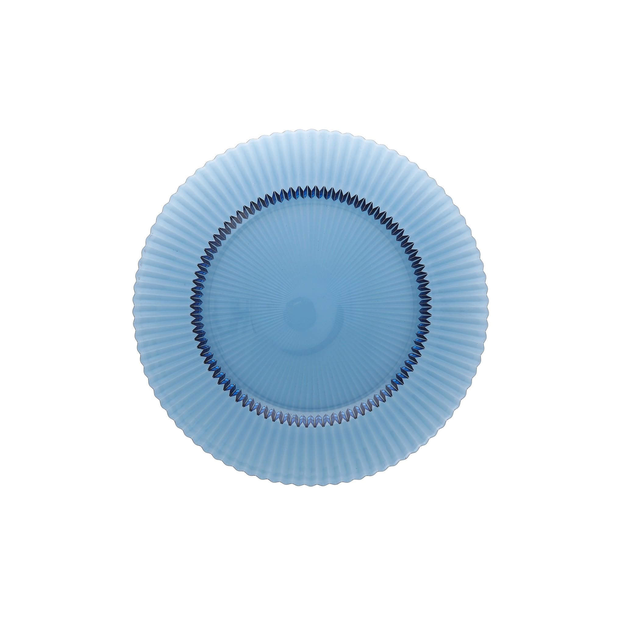 Fortessa Archie Glass, 10.6 Inch Dinner Plate (Set of 4), Cornflower Blue