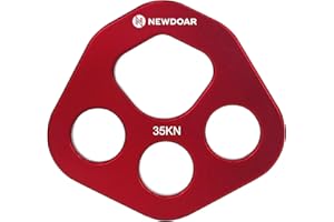 NewDoar Descender Plate 20KN Paw Rigging Plate 4 Holes Rock Climbing Gear(4 holes/20KN Red)