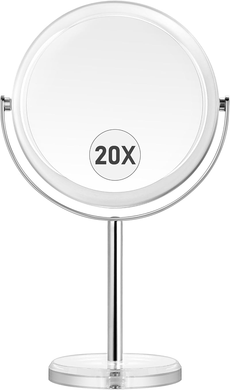 MIYADIVA 20X Magnifying Makeup Mirror, Double Sided with Stand