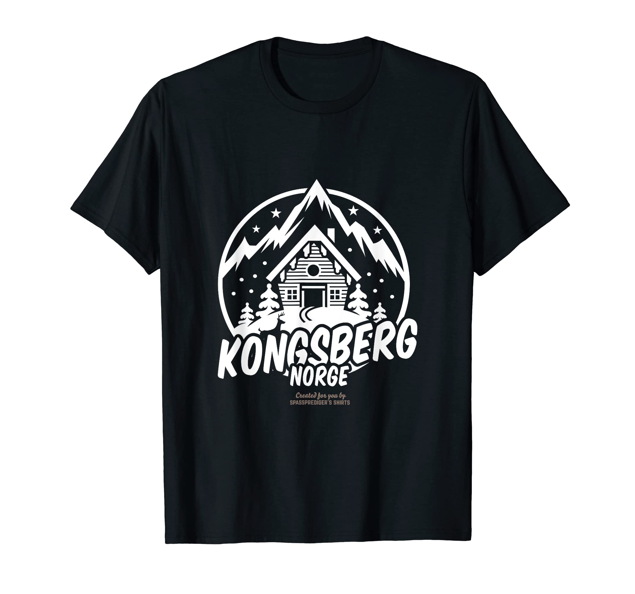 Kongsberg Norge Ski Design with Ski Lodge in Kongsberg T-Shirt