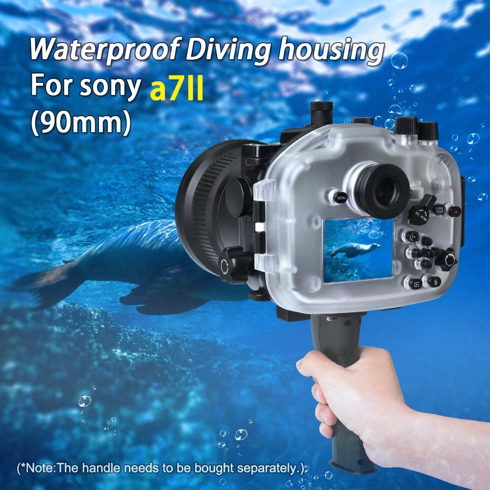 Seafrogs A7 Ii Pro/Ng Series 40M/130Ft Underwater Waterproof Housing Waterproof Case For Sony A7 Ii A7R Ii A7S Ii, Support 28-70Mm Lens Black [Updated Version]