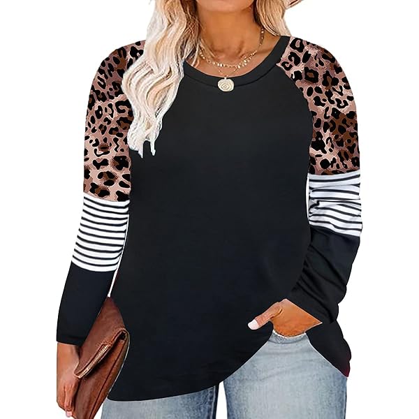 TIYOMI Plus Size Waffle Knit Tops - Long Sleeve Tunic Blouses For Women, Casual Loose Fit Fall Tees