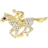 3 PCS Race Horse Brooch for Men Women Crystal Animal Western Horse Brooch Horse LoverJewelry Gift