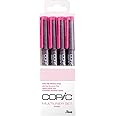 Copic Multiliner Coloured Marker Pen - pink Set 4 pcs. assorted, For Art & Crafts, Colouring, Graphics, Highlighter, Design, Anime, Professional & Beginners, Art Supplies & Colouring Books
