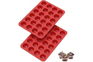 SILIVO 2-inch Deep Mini Muffin Pans Nonstick 24 Cup(2 Pack) - Mini Cupcake Pans - Silicone Mini Muffin Tins for Muffins, Cupcakes and Egg Bites