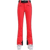 GSOU SNOW Womens Ski Pants Slim Fit Waterproof Insulated Snow Pants Flared Winter Outdoor Hiking Warm