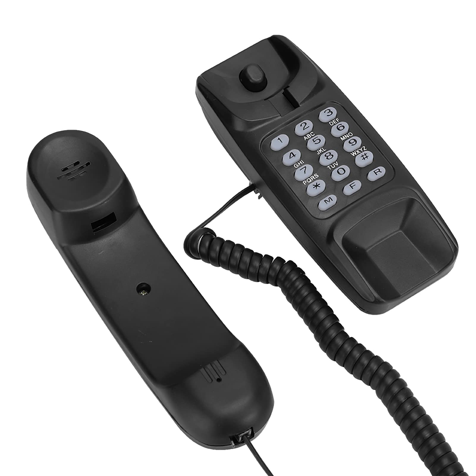 Goshyda Wall Mount Landline, Hotel Home Use No Screen Fixed Telephone, Desktop And Wall Mounting Corded House Phones, With Flash, Mute Function, for Elevators, Office(Black)