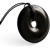 Karelian Heritage Authentic Shungite Stone Necklace - Round Shungite Pendant Amulet for Protection & Crystal Healing Meditation