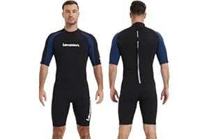 Lemorecn Wetsuits Adult's Premium Neoprene Diving Suit 3mm Shorty Wetsuits