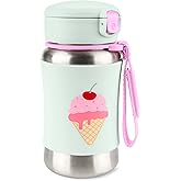 Skip Hop Toddler Sippy Cup with Straw, Sparks Stainless Steel Straw Bottle, Ice Cream