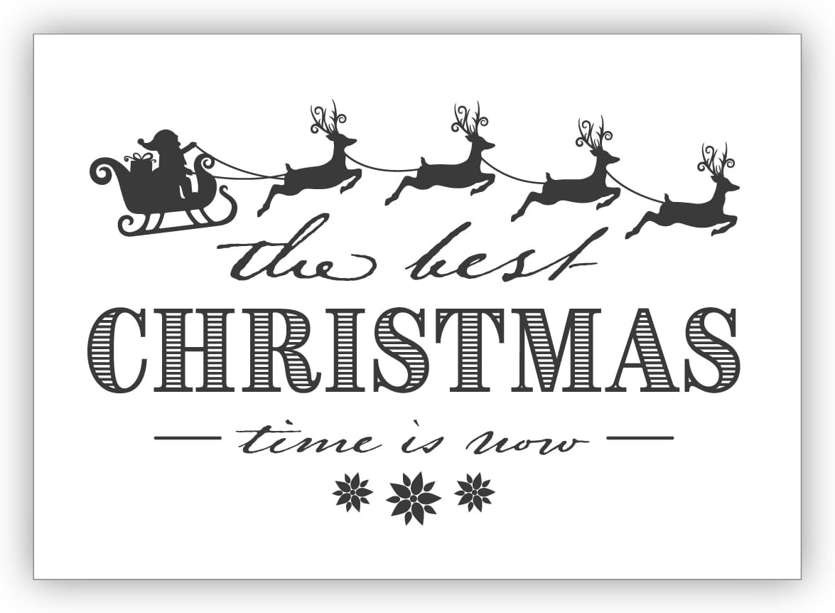 Bellissime Cartoline Immagini Natalizie Vintage.Auguri Di Natale Bellissima Cartolina Di Natale Vintage Con Slitta Trainata Da Babbo Natale E Renne The Best Christmas Time Is Now Con La Busta Amazon It Cancelleria E Prodotti Per Ufficio