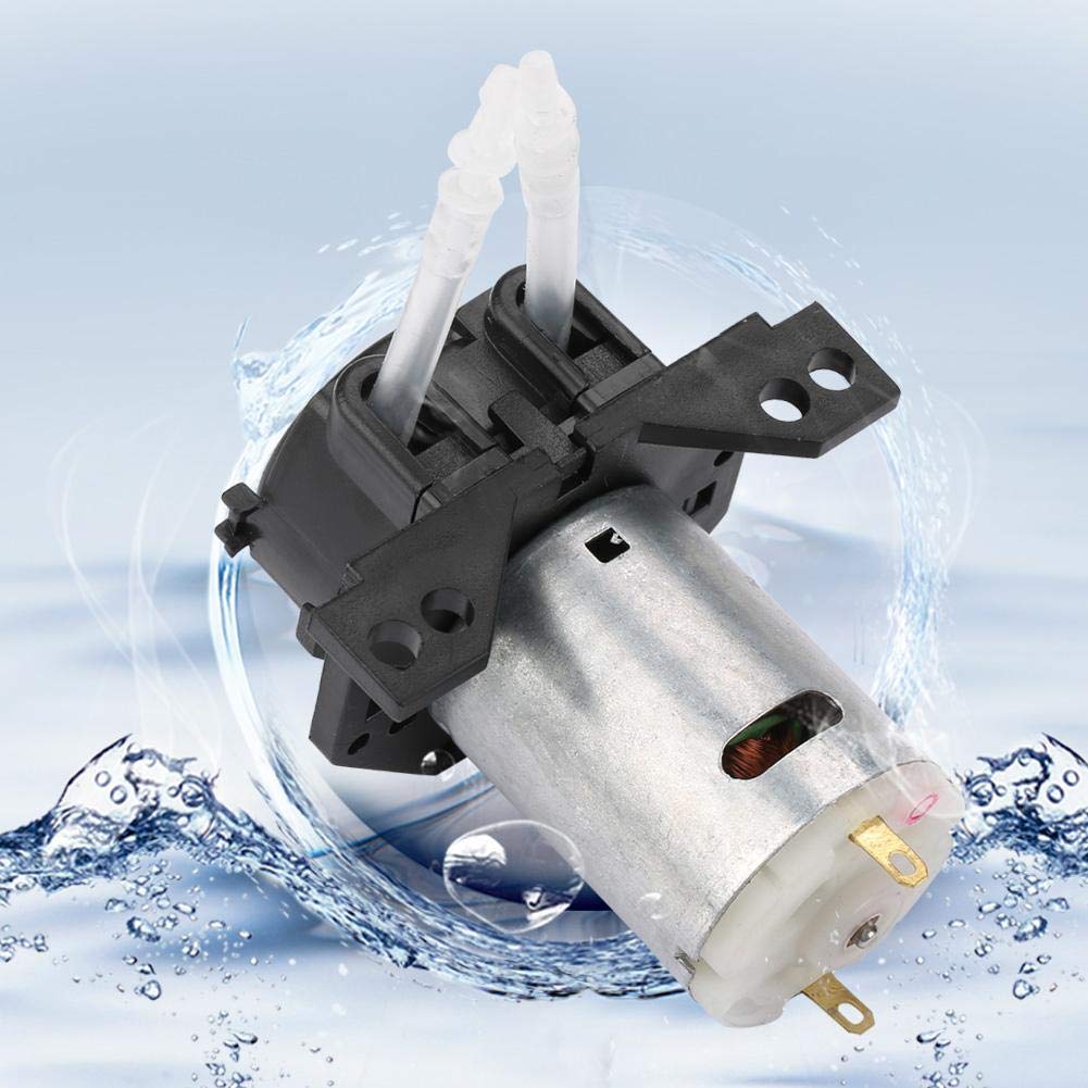 DC12V/24V DIY Dosing Pump Peristaltic Dosing Head with Connector for Aquarium Lab Chemical Analysis(Three Roller)(Black 12V 2 * 4) - Image 4