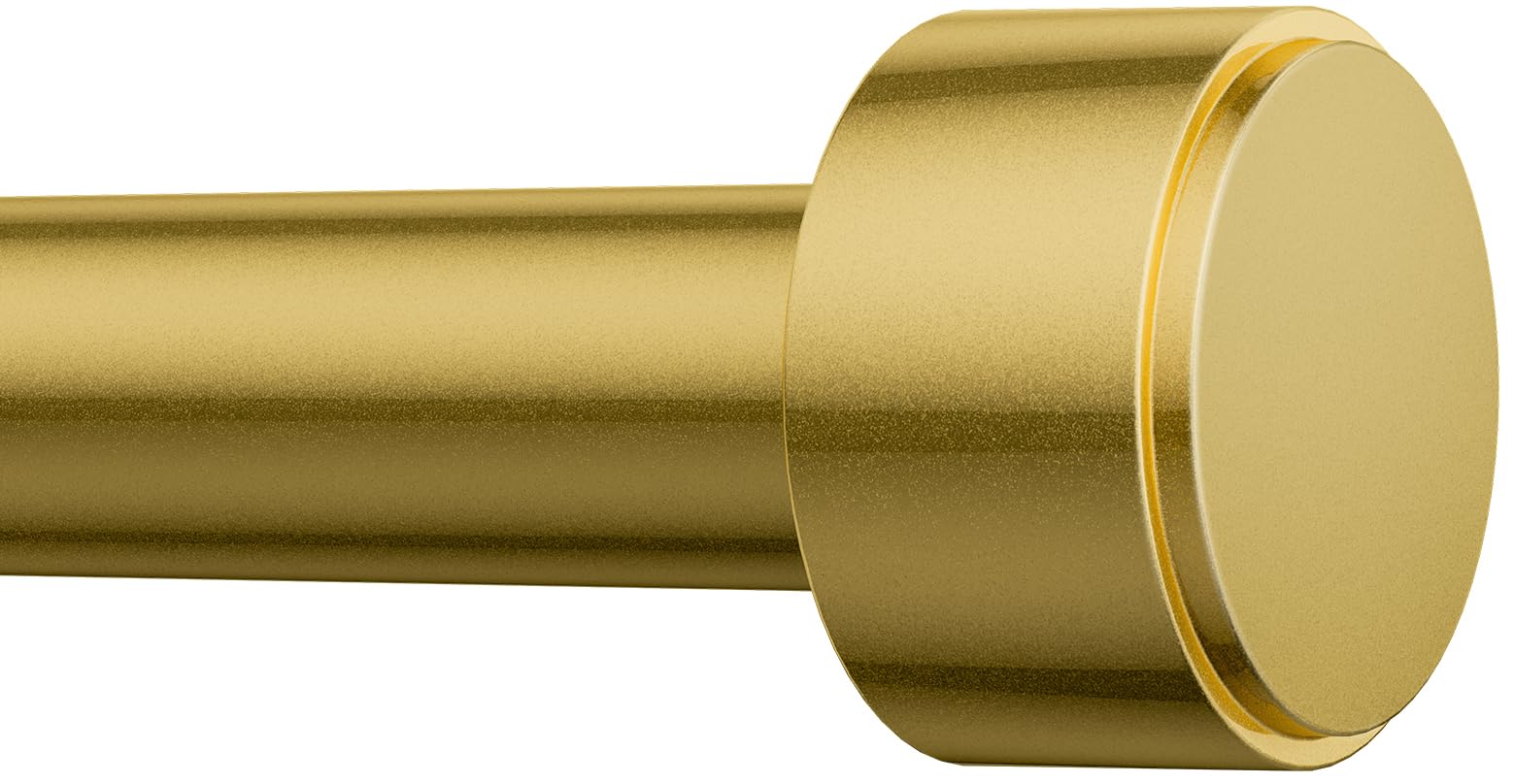 Curtain Rods for Windows 32-144 Inch, 1 Inch Adjustable Flash Gold Curtain Rod Set with Brackets, Easy Install Image