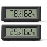 Small Digital Hygrometer, Humidity Meter, Indoor Thermometer, Room Temperature and Humidity Monitor, Gauge with Accurate Sensor, for House, Home, Baby Room, Greenhouse, Humidor, Incubator, Reptiles