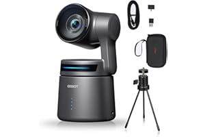 OBSBOT Tail AIR,with Tripod,NDI PTZ Camera, 4K AI-Powered Webcam,1.8" CMOS,f/1.8 Aperture,AI Auto Track,Gesture & Remote Controls,TOF Sensor,Wired&Wireless Connection,LiveStream for Church/Music Live