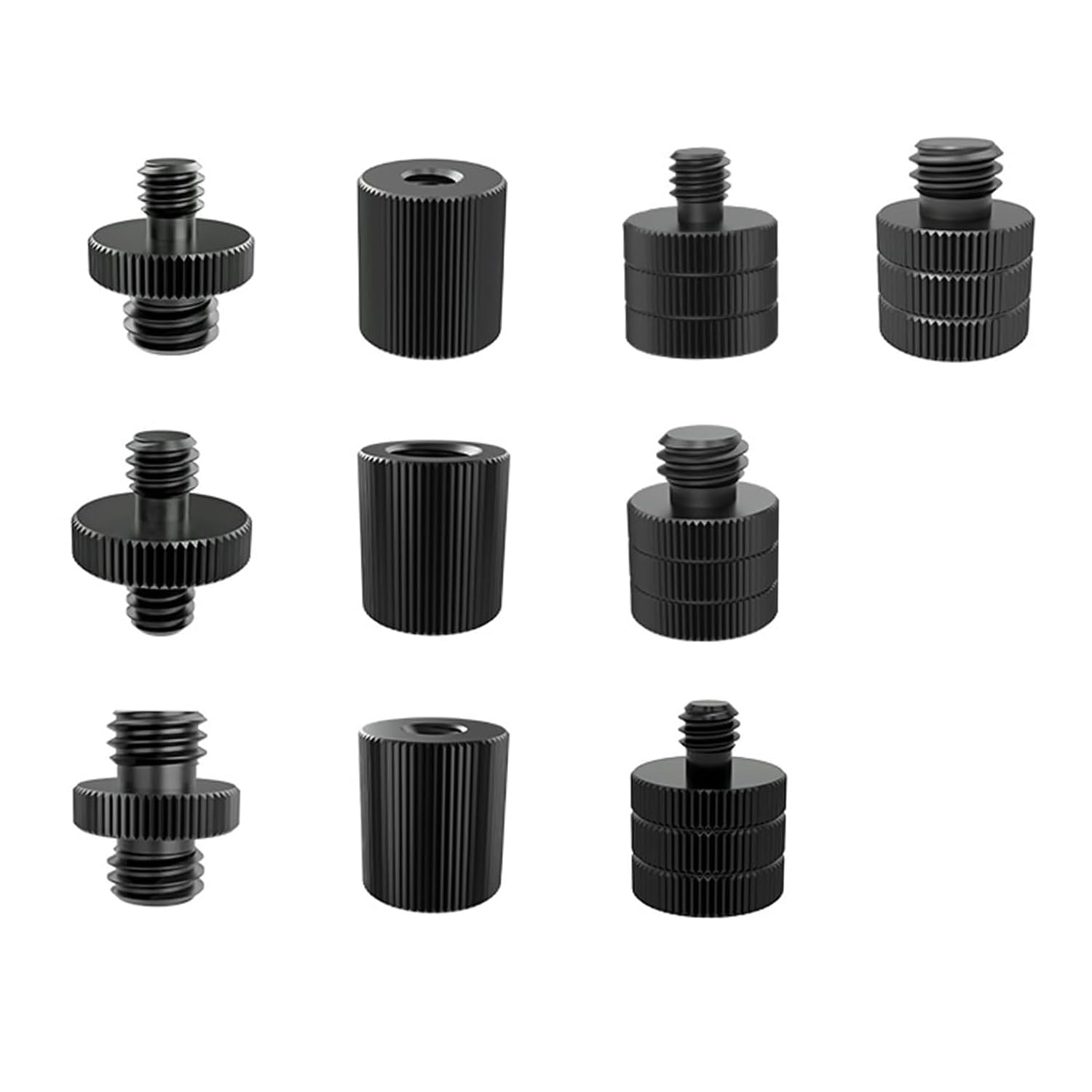Verazquy 10 Pcs Mic Thread Adapter, Screw Camera Tripod Mic Stand Adapter Aluminium Alloy Adapter Holder Connection, 10 Different Specifications Models for Monitor Microphone Stand Boom Arm Mount