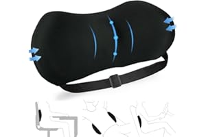 AgoKud Lumbar Pillow,Lumbar Support Pillow for Office Chair and Car Seat,Memory Foam Back Support Pillow for Lower Back Pain Relief,Adjustable Back Pillow for Rest,Sleeping,Travel