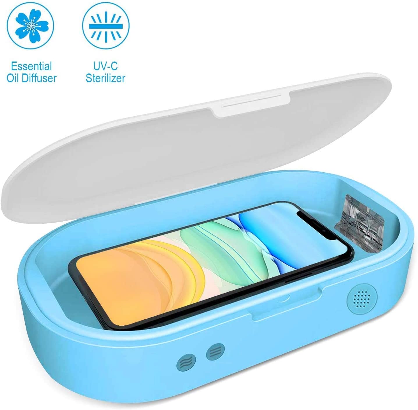 UV Cell Phone Sanitizer, Aromatherapy Disinfector for Phone Toothbrush Watches Glasses, Portable UV Light Sterilizer