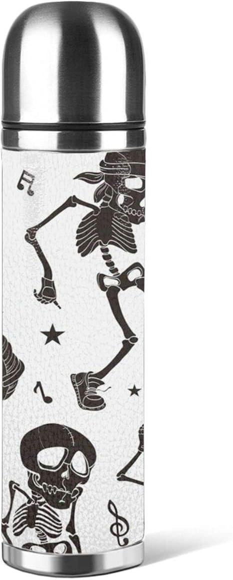 Amazon 水筒 サーモス ステンレスボトル 直飲み 500ml 軽量 大容量 保温 保冷 高い密封性 真空断熱 男女兼用 子供用 自転車 登山 ジム スポーツボトル アウトドア髑髏 踊る 人気 おしゃれ 水筒 マグボトル オンライン通販