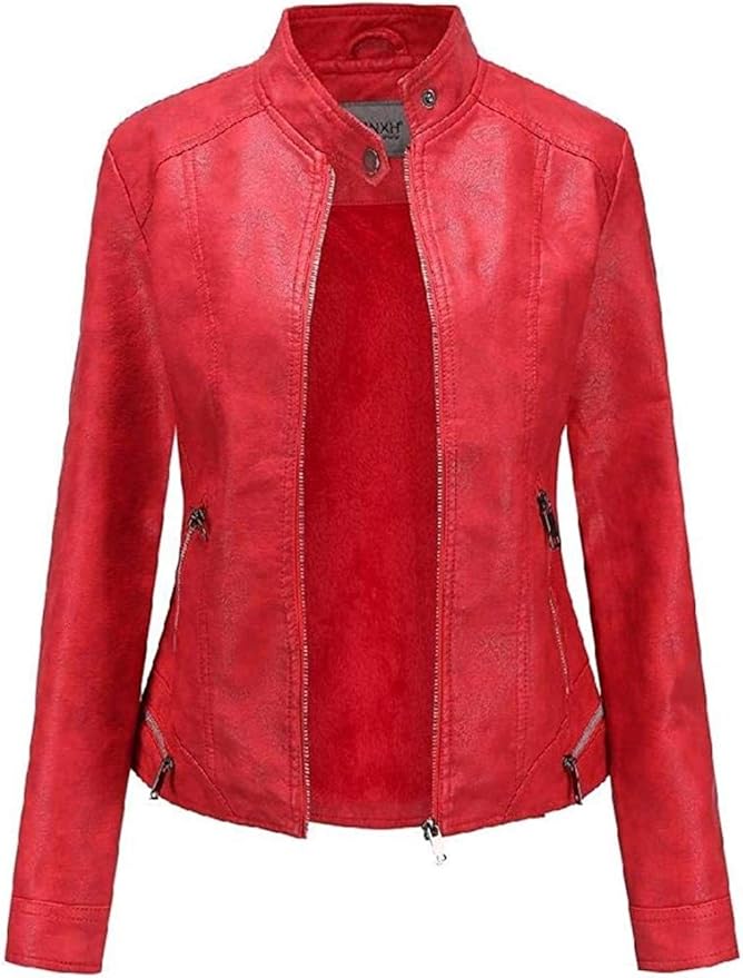 New Washed Women's Jacket,Red,S (Color Red, Size S) Amazon.co.uk