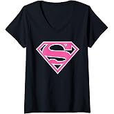 Womens DC Supergirl Logo Classic V-Neck T-Shirt