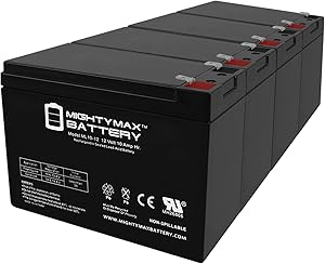 Mighty Max Battery ML10-12 - 12V 10AH 26058 CB10-12 CE5 CE6 MA 2.0 Lawn Mower Battery - 4 Pack Brand Product