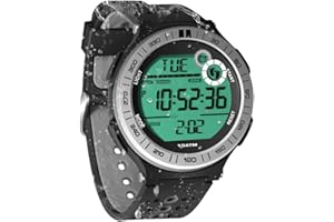 Men Watch Pedometer Underwater Diving Watch 10 ATM Waterproof with Lap Stopwatch and Alarm Clock Function, 12/24 Hour Format 