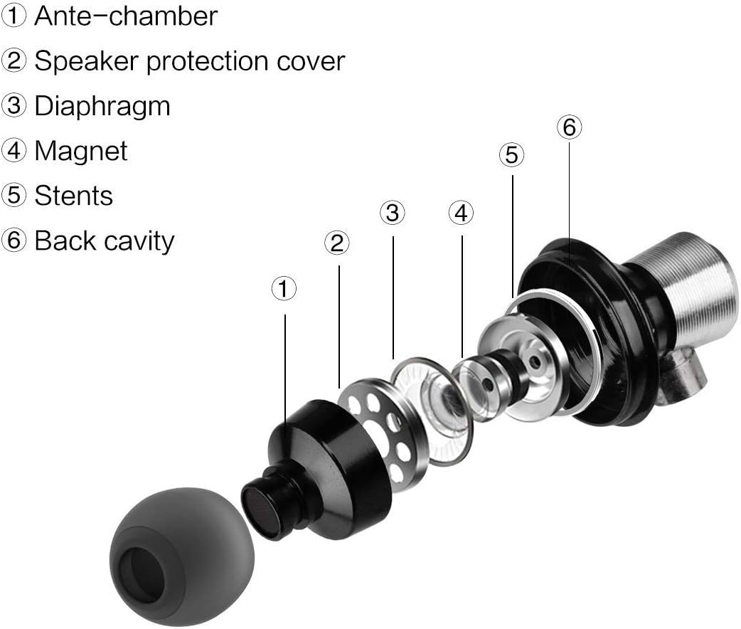 Betron DC950 Earphone, Noise Isolating, Powerful Bass, Replaceable Earbuds, Portable in Ear Headphones, Compatible with iPhone, iPad, iPod, Samsung, MP3 Players and Android Devices, Black: Electronics