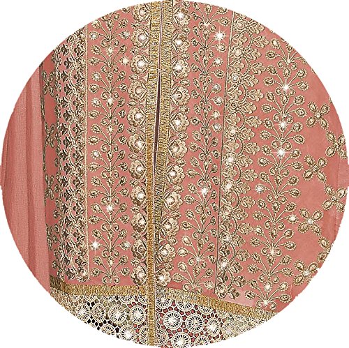 kvsfab women's pure georgette drees material(pink)