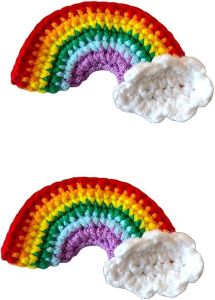 Amazon 可愛いアップリケ毛糸編み物レーンボー虹髪飾り手作り手芸装飾完成品 2個 ワッペン アップリケ 通販